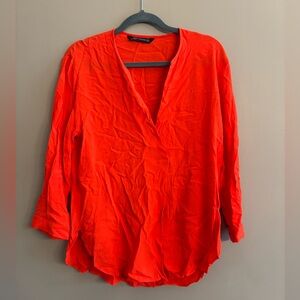 Zara Bright Orange Red Blouse